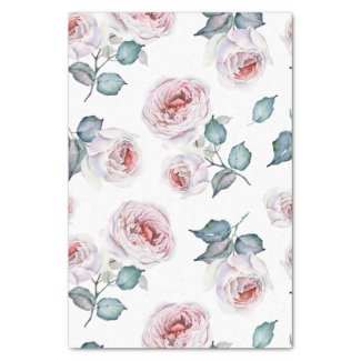 Pastel Mauve Rose Custom Color Floral Tissue Paper
