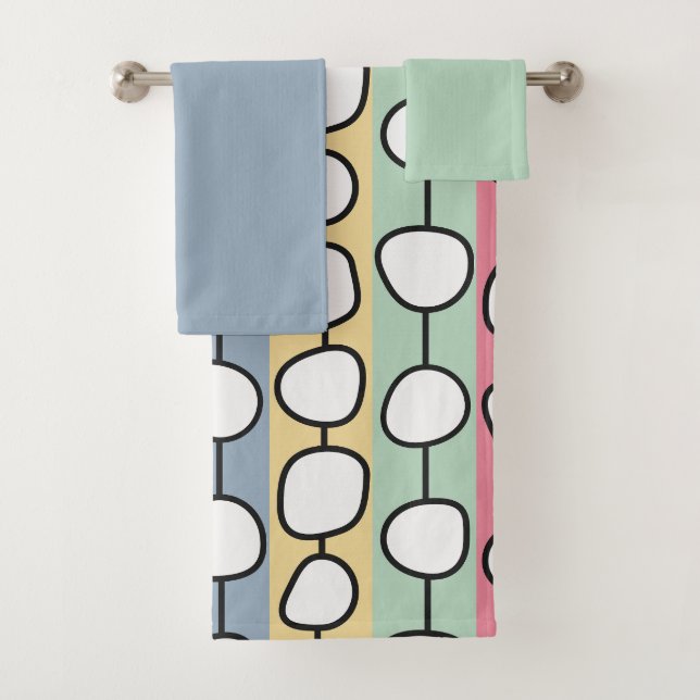 Pastel MCM Colorful Lines  Bath Towel Set (Insitu)