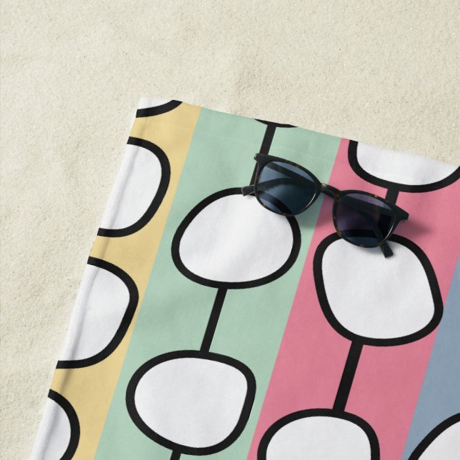 Pastel MCM Colorful Lines  Beach Towel (In Situ)