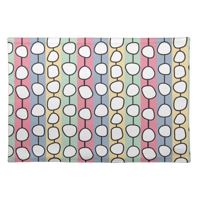 Pastel MCM Colorful Lines  Cloth Placemat (Front)