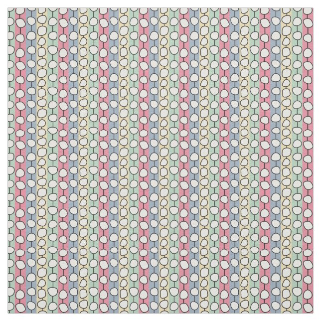 Pastel MCM Colorful Lines  Fabric (Swatch)