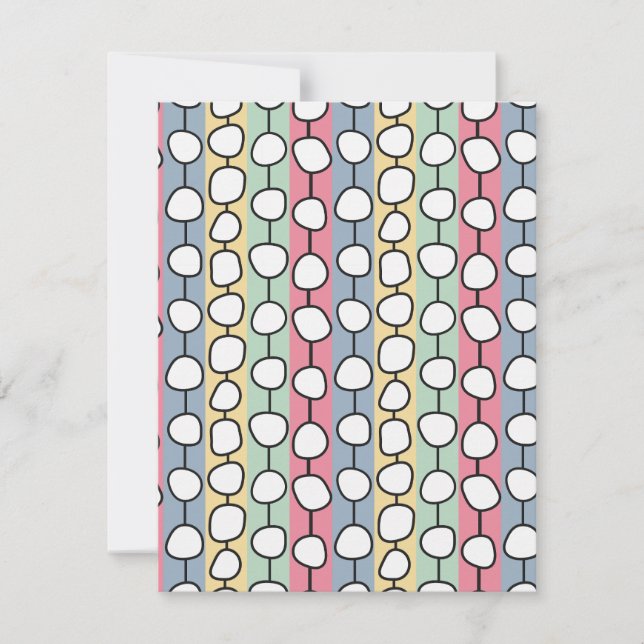 Pastel MCM Colorful Lines  Note Card (Front)