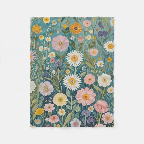 Pastel Meadow Bliss Fleece Blanket