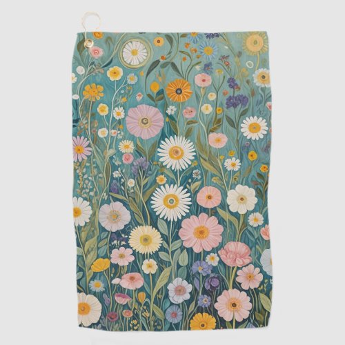 Pastel Meadow Bliss Golf Towel