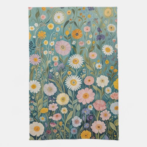 Pastel Meadow Bliss Kitchen Towel