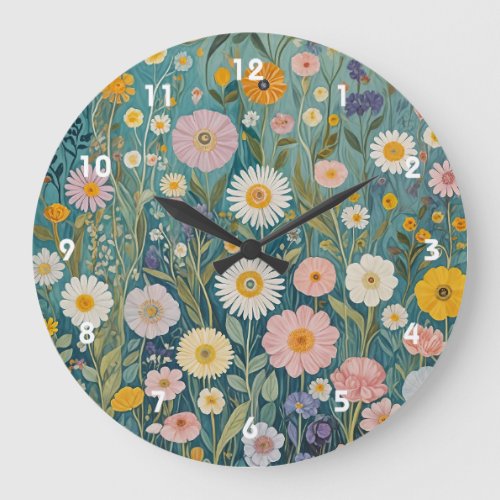 Pastel Meadow Bliss Large Clock