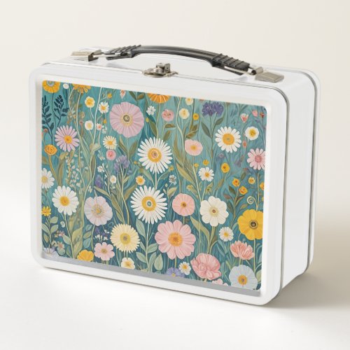 Pastel Meadow Bliss Metal Lunch Box