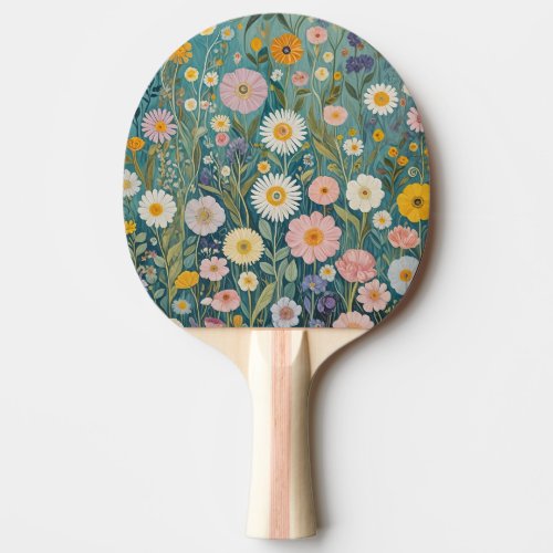 Pastel Meadow Bliss Ping Pong Paddle
