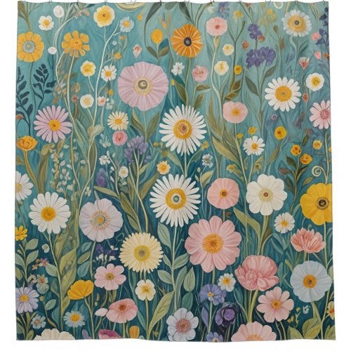 Pastel Meadow Bliss Shower Curtain