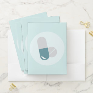 Pastel Medication Pills Graphic Pocket Folder