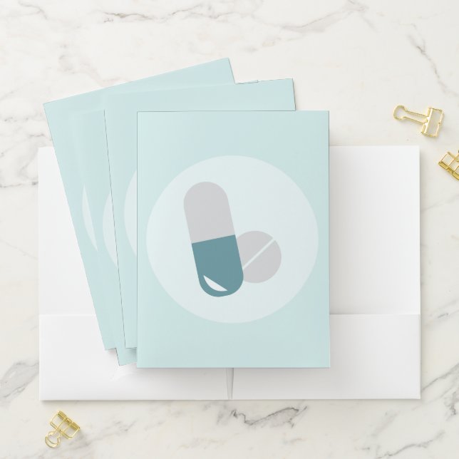 Pastel Medication Pills Graphic Pocket Folder (In Situ)