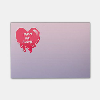 pastel melty heart leave me alone feminism post-it notes