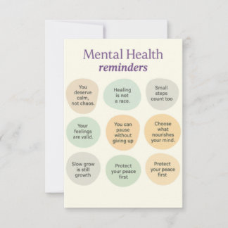 Pastel Mental Health Reminder Thank You Card