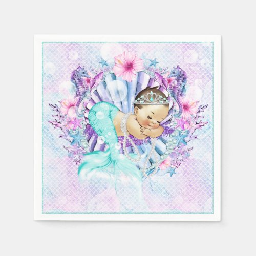 Pastel Mermaid Baby Shower Napkins