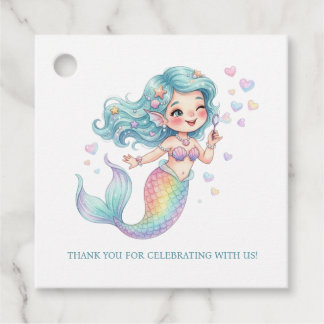 Pastel Mermaid Birthday Party Custom Favor Tags