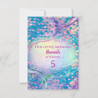 pastel mermaid Birthday Party Invitation