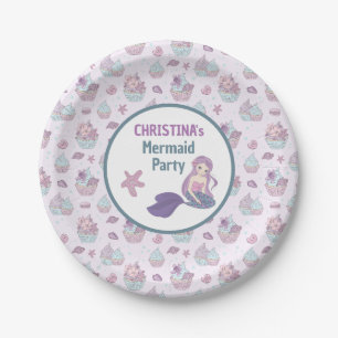Pastel Mermaid Birthday Party Sea theme Paper Plates