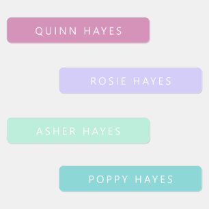 Pastel Mermaid Colors Name Labels