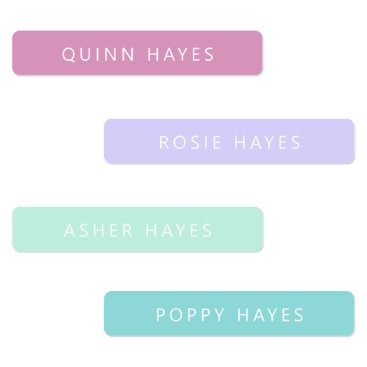 Pastel Mermaid Colors Name Labels