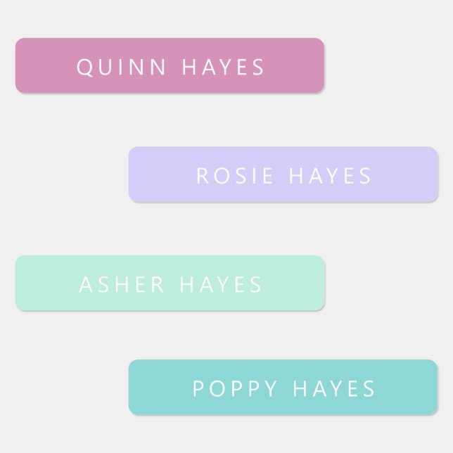 Pastel Mermaid Colors Name Labels (Group)