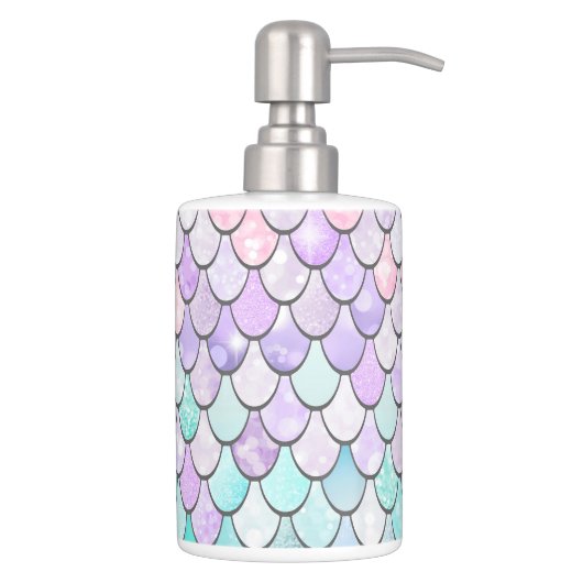 Pastel Mermaid Cute Bathroom, Pink, Purple,Teal Bath Set (Right)