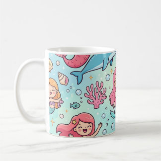 Pastel Mermaid Dolphin Cute Mug