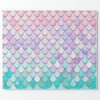 Metallic Iridescent Rainbow Pink Aqua Purple Girly Wrapping Paper