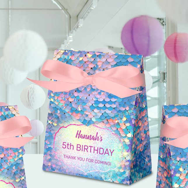 pastel mermaid kids Birthday Favor Box (Creator Uploaded)