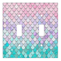 Pastel Mermaid Scales Double Light Switch Toggle
