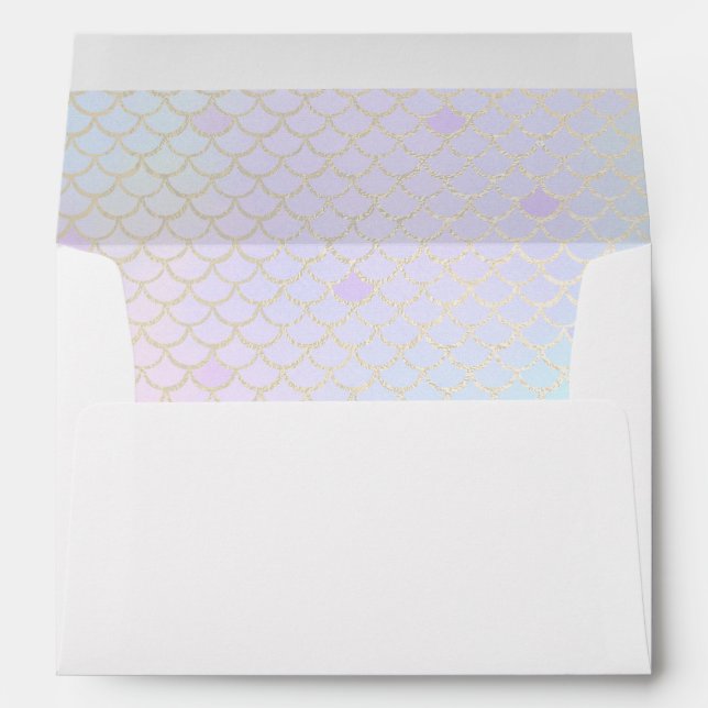 Pastel Mermaid scales envelope Gold Glitter (Back (Bottom))