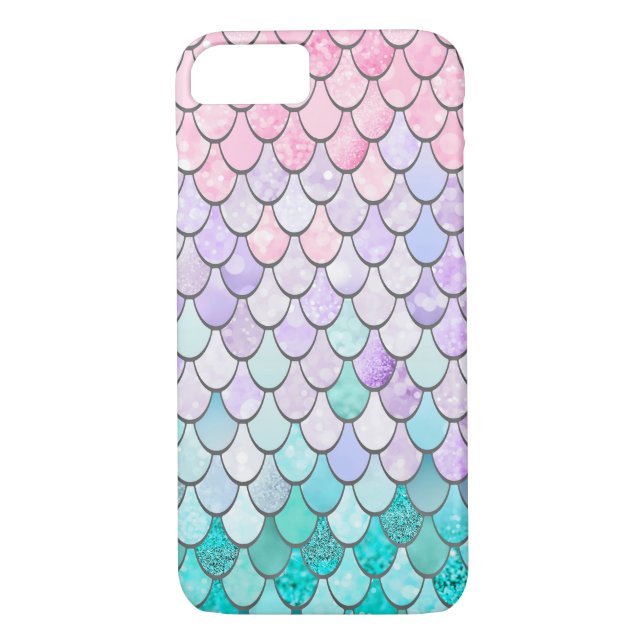 Pastel Mermaid Scales iphone, ipad case (Back)