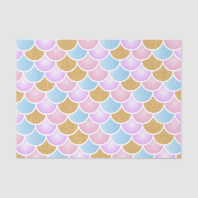 Pastel Mermaid Scales Tissue Paper (Front)