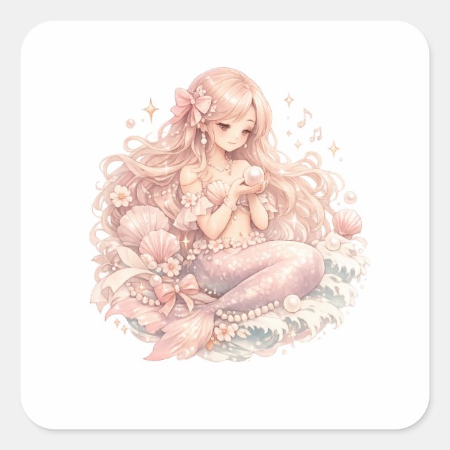Pastel Mermaid Sticker (Front)