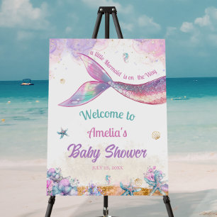 Pastel Mermaid Welcome Under the Sea Girl Foam Board