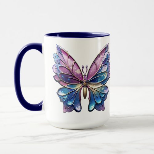 Pastel Metallic Butterfly Mug