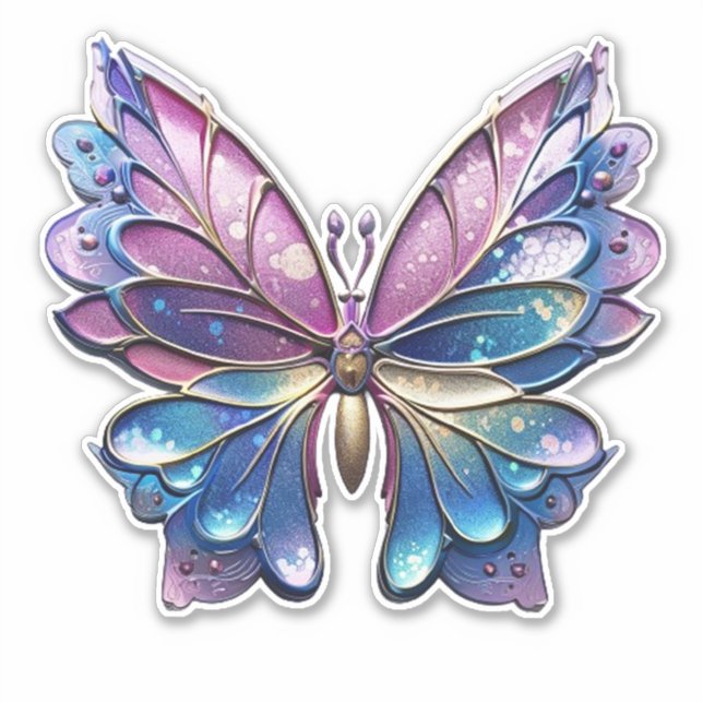 Pastel Metallic Butterfly Sticker (Front)
