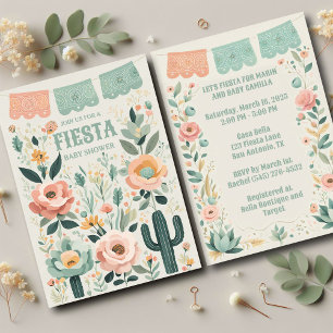 Pastel Mexican Fiesta Baby Shower Invitation