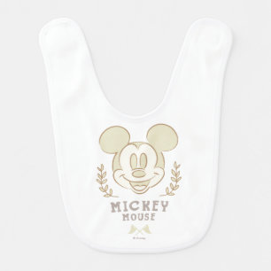 Pastel Mickey Mouse Sporty Badge Baby Bib
