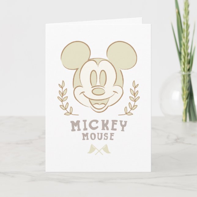 Pastel Mickey Mouse Sporty Badge Card (Front)