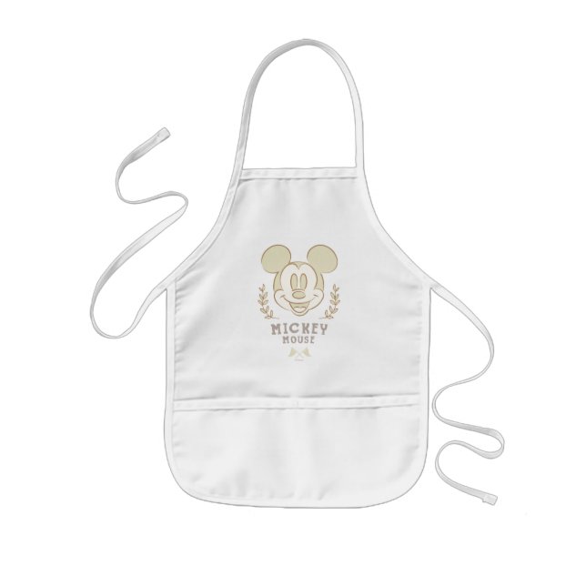 Pastel Mickey Mouse Sporty Badge Kids' Apron (Front)