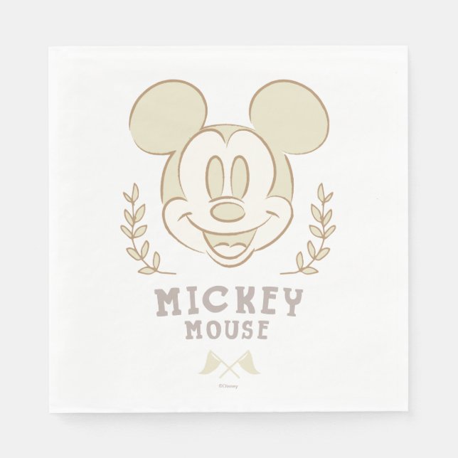 Pastel Mickey Mouse Sporty Badge Napkins (Front)