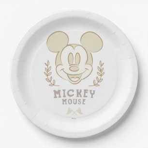 Pastel Mickey Mouse Sporty Badge Paper Plates