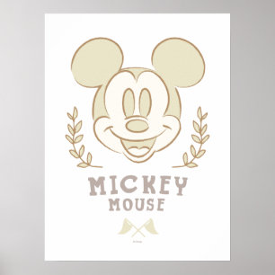 Pastel Mickey Mouse Sporty Badge Poster