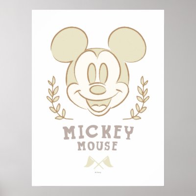 Pastel Mickey Mouse Sporty Badge Poster