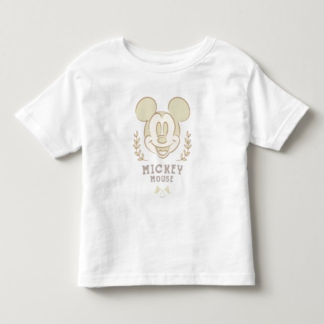 Pastel Mickey Mouse Sporty Badge Toddler T-shirt (Front)