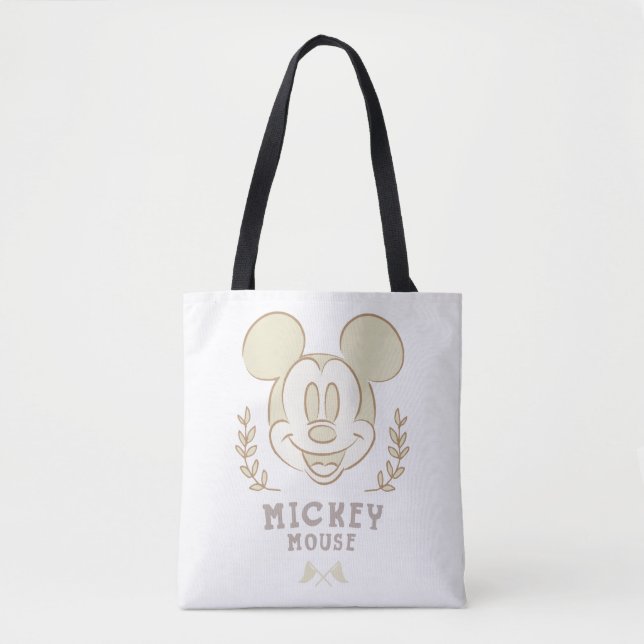 Pastel Mickey Mouse Sporty Badge Tote Bag (Front)