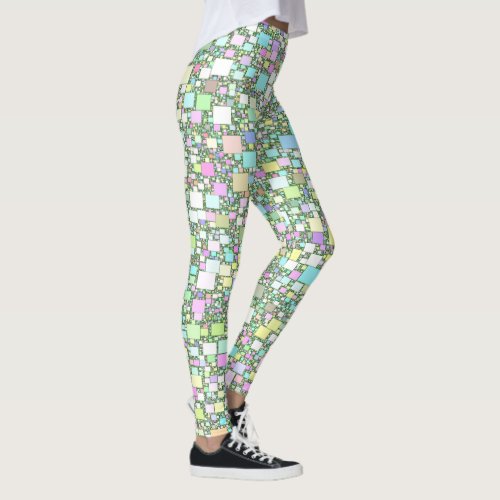 Pastel Mini Box Artwork Design Leggings