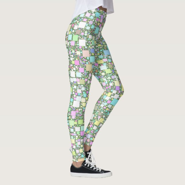 Pastel Mini Box Artwork Design Leggings (Right)