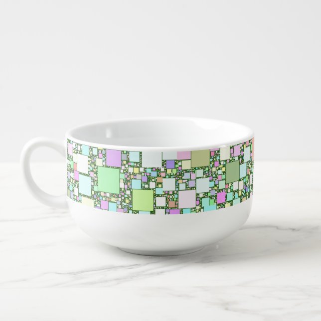 Pastel Mini Box Background Abstract Artwork Soup Mug (Right)