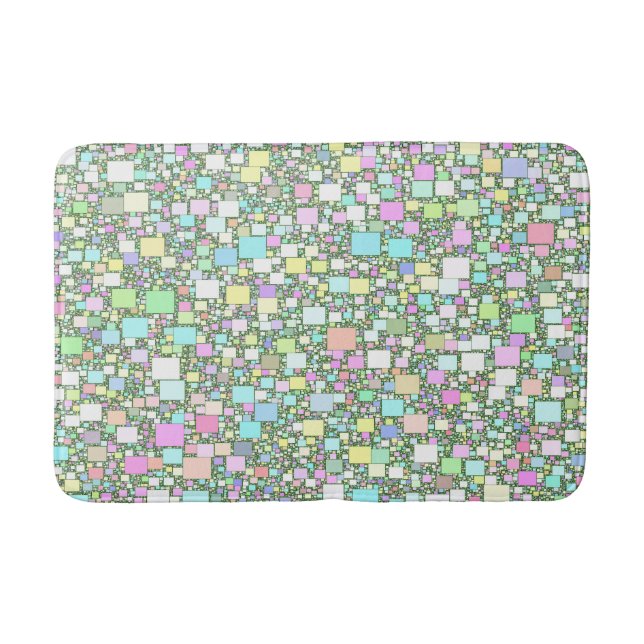 Pastel Mini Boxes Abstract Artwork Bathroom Mat (Front)